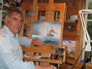 At the easel