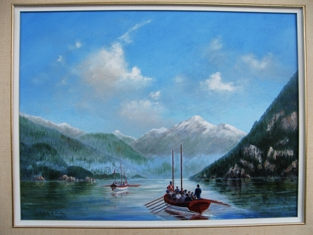 Captain Vancouver in Howe Sound 18in x 24in $2,000.  Please scroll down for more information.